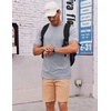 image:imageCOOFANDY Mens T Shirt Short Sleeve Cotton Blend TShirts Crew Neck Casual Summer Basic Tee ShirtsLight Grey