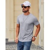 image:imageCOOFANDY Mens T Shirt Short Sleeve Cotton Blend TShirts Crew Neck Casual Summer Basic Tee ShirtsLight Grey