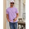 image:imageCOOFANDY Mens T Shirt Short Sleeve Cotton Blend TShirts Crew Neck Casual Summer Basic Tee ShirtsLight Purple