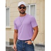 image:imageCOOFANDY Mens T Shirt Short Sleeve Cotton Blend TShirts Crew Neck Casual Summer Basic Tee ShirtsLight Purple