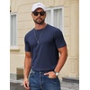 image:imageCOOFANDY Mens T Shirt Short Sleeve Cotton Blend TShirts Crew Neck Casual Summer Basic Tee ShirtsNavy