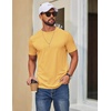 image:imageCOOFANDY Mens T Shirt Short Sleeve Cotton Blend TShirts Crew Neck Casual Summer Basic Tee ShirtsTurmeric