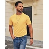 image:imageCOOFANDY Mens T Shirt Short Sleeve Cotton Blend TShirts Crew Neck Casual Summer Basic Tee ShirtsTurmeric
