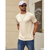 image:imageCOOFANDY Mens T Shirt Short Sleeve Cotton Blend TShirts Crew Neck Casual Summer Basic Tee ShirtsWarm Taupe