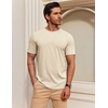 image:imageCOOFANDY Mens T Shirt Short Sleeve Cotton Blend TShirts Crew Neck Casual Summer Basic Tee ShirtsWarm Taupe