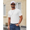 image:imageCOOFANDY Mens T Shirt Short Sleeve Cotton Blend TShirts Crew Neck Casual Summer Basic Tee ShirtsWhite