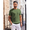 image:imageCOOFANDY Mens T Shirts Short Sleeve Knit Sweater Shirt Casual Crewneck Ribbed Pullover TeesArmy Green