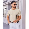 image:imageCOOFANDY Mens T Shirts Short Sleeve Knit Sweater Shirt Casual Crewneck Ribbed Pullover TeesBeige