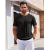image:imageCOOFANDY Mens T Shirts Short Sleeve Knit Sweater Shirt Casual Crewneck Ribbed Pullover TeesBlack