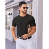 image:imageCOOFANDY Mens T Shirts Short Sleeve Knit Sweater Shirt Casual Crewneck Ribbed Pullover TeesBlack