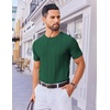 image:imageCOOFANDY Mens T Shirts Short Sleeve Knit Sweater Shirt Casual Crewneck Ribbed Pullover TeesDeep Green