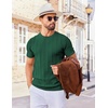 image:imageCOOFANDY Mens T Shirts Short Sleeve Knit Sweater Shirt Casual Crewneck Ribbed Pullover TeesDeep Green