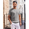 image:imageCOOFANDY Mens T Shirts Short Sleeve Knit Sweater Shirt Casual Crewneck Ribbed Pullover TeesGrey