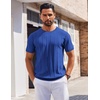 image:imageCOOFANDY Mens T Shirts Short Sleeve Knit Sweater Shirt Casual Crewneck Ribbed Pullover TeesKlein Blue