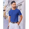 image:imageCOOFANDY Mens T Shirts Short Sleeve Knit Sweater Shirt Casual Crewneck Ribbed Pullover TeesKlein Blue