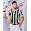 image:imageCOOFANDY Mens T Shirts Short Sleeve Knit Sweater Shirt Casual Crewneck Ribbed Pullover TeesLight Grey  Black Stripes