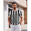 image:imageCOOFANDY Mens T Shirts Short Sleeve Knit Sweater Shirt Casual Crewneck Ribbed Pullover TeesLight Grey  Black Stripes