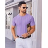 image:imageCOOFANDY Mens T Shirts Short Sleeve Knit Sweater Shirt Casual Crewneck Ribbed Pullover TeesLilac