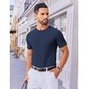 image:imageCOOFANDY Mens T Shirts Short Sleeve Knit Sweater Shirt Casual Crewneck Ribbed Pullover TeesNavy Blue