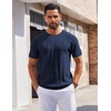 image:imageCOOFANDY Mens T Shirts Short Sleeve Knit Sweater Shirt Casual Crewneck Ribbed Pullover TeesNavy Blue