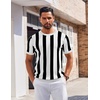 image:imageCOOFANDY Mens T Shirts Short Sleeve Knit Sweater Shirt Casual Crewneck Ribbed Pullover TeesWhite  Black Stripes