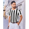image:imageCOOFANDY Mens T Shirts Short Sleeve Knit Sweater Shirt Casual Crewneck Ribbed Pullover TeesWhite  Black Stripes