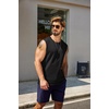 image:imageCOOFANDY Mens Tank Top Cotton Workout Sleeveless Muscle T Shirts Casual Summer Tank ShirtsBlack1 Pcs