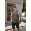 image:imageCOOFANDY Mens Tank Top Cotton Workout Sleeveless Muscle T Shirts Casual Summer Tank ShirtsBlackDark Grey 2 Pcs
