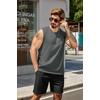 image:imageCOOFANDY Mens Tank Top Cotton Workout Sleeveless Muscle T Shirts Casual Summer Tank ShirtsBlackDark Grey 2 Pcs