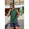 image:imageCOOFANDY Mens Tank Top Cotton Workout Sleeveless Muscle T Shirts Casual Summer Tank ShirtsBlackGreen 2 Pcs