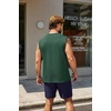 image:imageCOOFANDY Mens Tank Top Cotton Workout Sleeveless Muscle T Shirts Casual Summer Tank ShirtsBlackGreen 2 Pcs