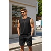 image:imageCOOFANDY Mens Tank Top Cotton Workout Sleeveless Muscle T Shirts Casual Summer Tank ShirtsBlackWhite 2 Pcs