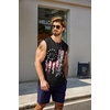 image:imageCOOFANDY Mens Tank Top Cotton Workout Sleeveless Muscle T Shirts Casual Summer Tank ShirtsFlagblack1 Pcs