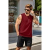 image:imageCOOFANDY Mens Tank Top Cotton Workout Sleeveless Muscle T Shirts Casual Summer Tank ShirtsFlagblackRed2 Pcs