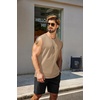 image:imageCOOFANDY Mens Tank Top Cotton Workout Sleeveless Muscle T Shirts Casual Summer Tank ShirtsKhaki1 Pcs