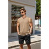 image:imageCOOFANDY Mens Tank Top Cotton Workout Sleeveless Muscle T Shirts Casual Summer Tank ShirtsKhaki1 Pcs