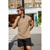 image:imageCOOFANDY Mens Tank Top Cotton Workout Sleeveless Muscle T Shirts Casual Summer Tank ShirtsKhaki1 Pcs