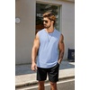 image:imageCOOFANDY Mens Tank Top Cotton Workout Sleeveless Muscle T Shirts Casual Summer Tank ShirtsLight Blue1 Pcs