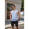 image:imageCOOFANDY Mens Tank Top Cotton Workout Sleeveless Muscle T Shirts Casual Summer Tank ShirtsLight Blue1 Pcs