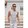 image:imageCOOFANDY Mens Tank Top Cotton Workout Sleeveless Muscle T Shirts Casual Summer Tank ShirtsLight Grey1 Pcs
