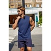 image:imageCOOFANDY Mens Tank Top Cotton Workout Sleeveless Muscle T Shirts Casual Summer Tank ShirtsNavy Blue1 Pcs