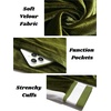 image:imageCOOFANDY Mens Tracksuit 2 Piece Set Velour Sweatsuit Jogging Suits Full Zip Jacket Pants OutfitsArmy Green