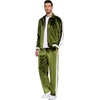 image:imageCOOFANDY Mens Tracksuit 2 Piece Set Velour Sweatsuit Jogging Suits Full Zip Jacket Pants OutfitsArmy Green