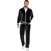 image:imageCOOFANDY Mens Tracksuit 2 Piece Set Velour Sweatsuit Jogging Suits Full Zip Jacket Pants OutfitsBlack