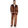 image:imageCOOFANDY Mens Tracksuit 2 Piece Set Velour Sweatsuit Jogging Suits Full Zip Jacket Pants OutfitsBrown