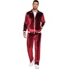image:imageCOOFANDY Mens Tracksuit 2 Piece Set Velour Sweatsuit Jogging Suits Full Zip Jacket Pants OutfitsBurgundy