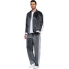 image:imageCOOFANDY Mens Tracksuit 2 Piece Set Velour Sweatsuit Jogging Suits Full Zip Jacket Pants OutfitsDark Grey