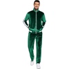 image:imageCOOFANDY Mens Tracksuit 2 Piece Set Velour Sweatsuit Jogging Suits Full Zip Jacket Pants OutfitsEvergreen