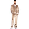 image:imageCOOFANDY Mens Tracksuit 2 Piece Set Velour Sweatsuit Jogging Suits Full Zip Jacket Pants OutfitsLight Khaki