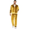 image:imageCOOFANDY Mens Tracksuit 2 Piece Set Velour Sweatsuit Jogging Suits Full Zip Jacket Pants OutfitsMedium Yellow